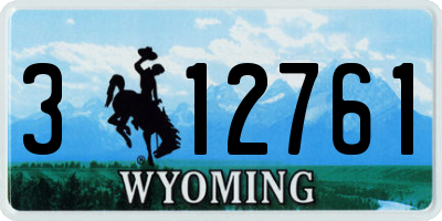 WY license plate 312761
