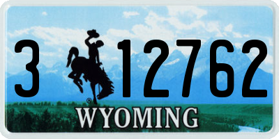 WY license plate 312762