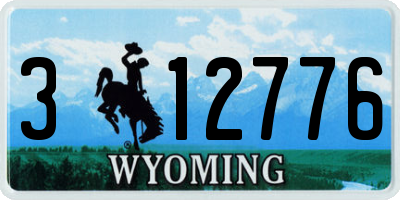 WY license plate 312776