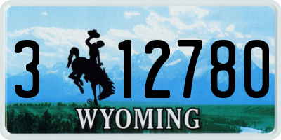 WY license plate 312780