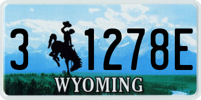 WY license plate 31278E