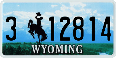 WY license plate 312814