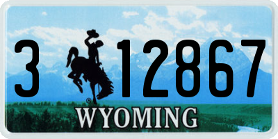 WY license plate 312867