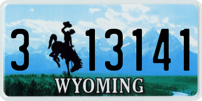 WY license plate 313141