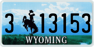 WY license plate 313153