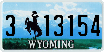 WY license plate 313154