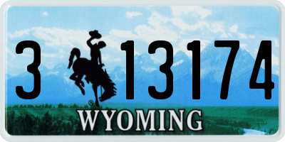 WY license plate 313174
