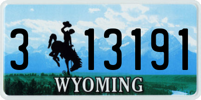WY license plate 313191