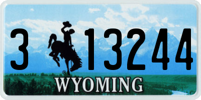 WY license plate 313244