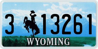 WY license plate 313261