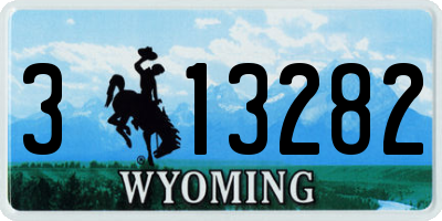 WY license plate 313282