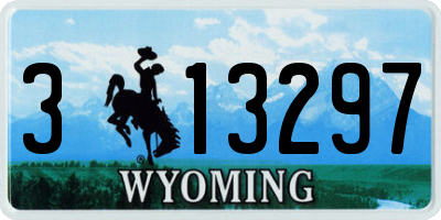 WY license plate 313297