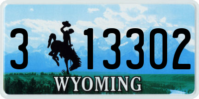 WY license plate 313302