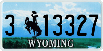WY license plate 313327