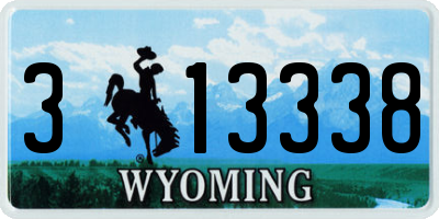 WY license plate 313338