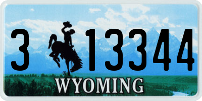 WY license plate 313344