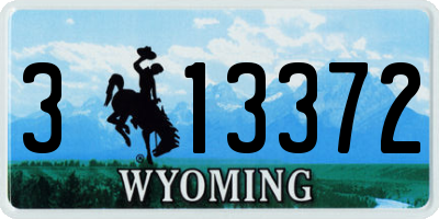 WY license plate 313372