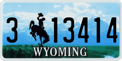 WY license plate 313414