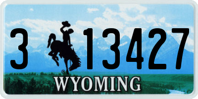 WY license plate 313427