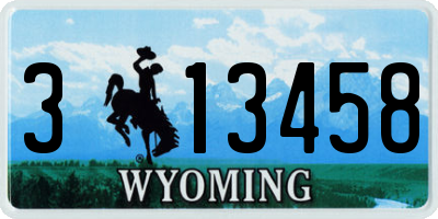 WY license plate 313458