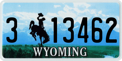 WY license plate 313462