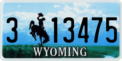 WY license plate 313475