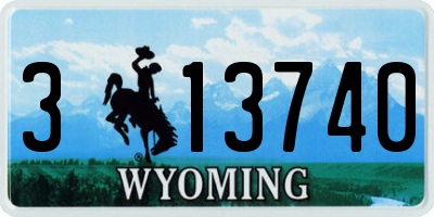 WY license plate 313740