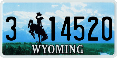 WY license plate 314520