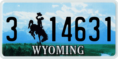 WY license plate 314631