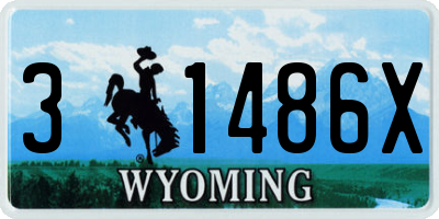 WY license plate 31486X