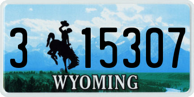 WY license plate 315307