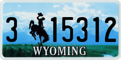 WY license plate 315312