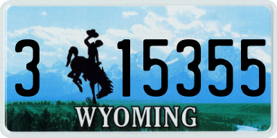 WY license plate 315355