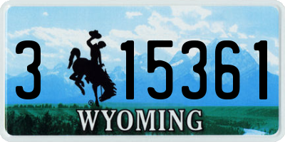 WY license plate 315361