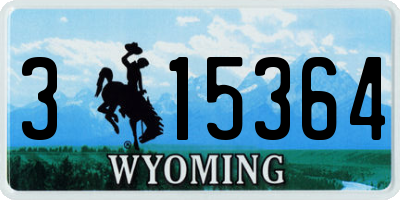 WY license plate 315364