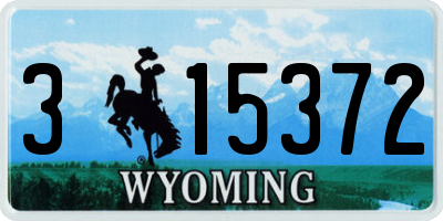 WY license plate 315372