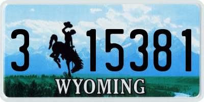 WY license plate 315381