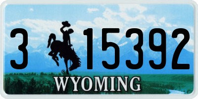 WY license plate 315392