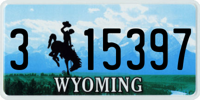 WY license plate 315397