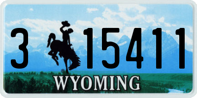 WY license plate 315411