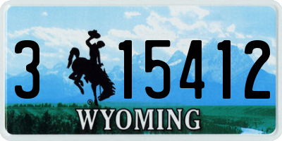 WY license plate 315412