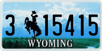WY license plate 315415