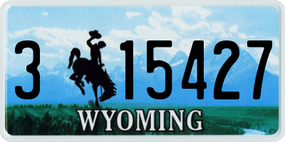 WY license plate 315427