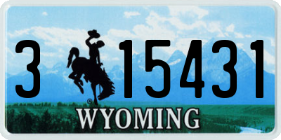 WY license plate 315431