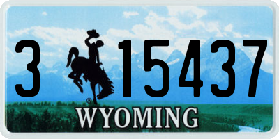 WY license plate 315437