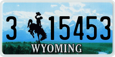 WY license plate 315453