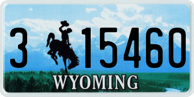WY license plate 315460
