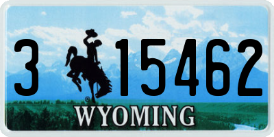 WY license plate 315462