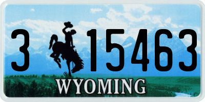 WY license plate 315463