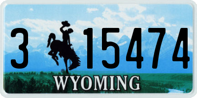 WY license plate 315474